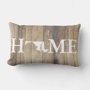 Zuhause Staat Maryland Rustic Wood Planks Familien Lendenkissen