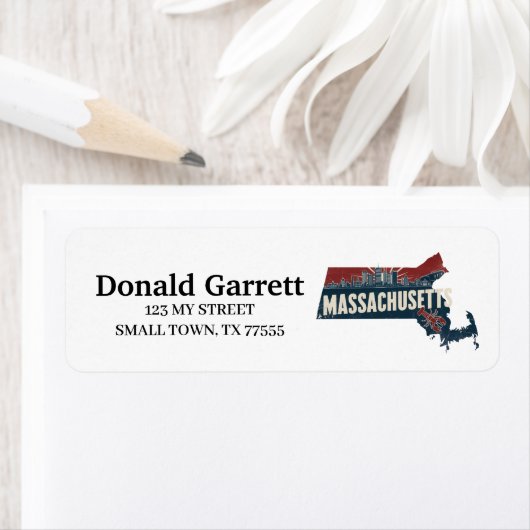 Zuhause Staat Massachusetts Retro Farbadresse (Insitu)
