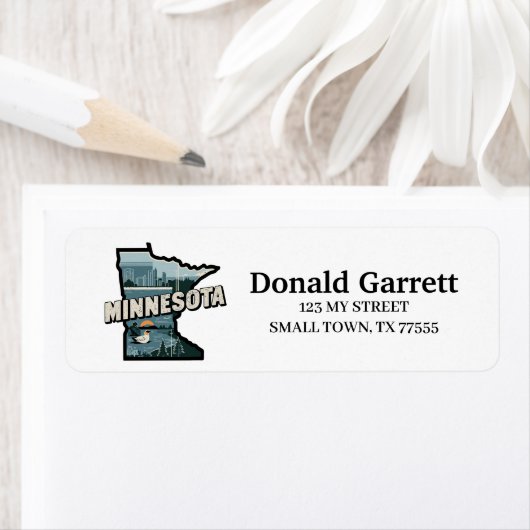 Zuhause Staat Minnesota Retro Farbadresse (Insitu)