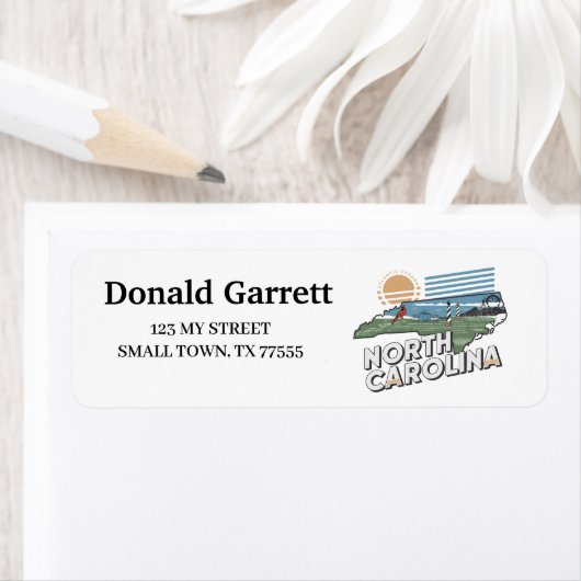 Zuhause Staat North Carolina Retro Farbadresse (Insitu)