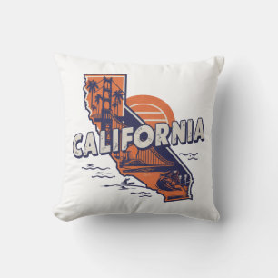 Zuhause Staat Retro Color California Kissen