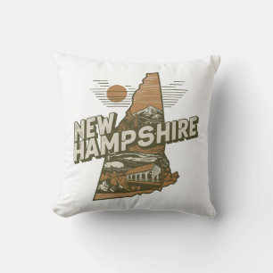 Zuhause Staat Retro Color New Hampshire Kissen