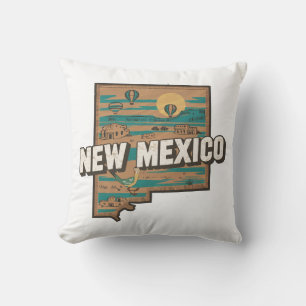 Zuhause Staat Retro Color New Mexico Kissen