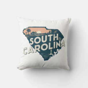 Zuhause Staat Retro Color South Carolina Kissen