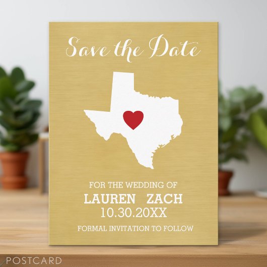 Zuhause Staat Wedding Save the Date Texas Map Ankündigungspostkarte