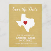 Zuhause Staat Wedding Save the Date Texas Map Ankündigungspostkarte (Vorderseite)