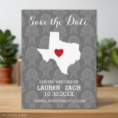 Zuhause Staat Wedding speichern das Datum Texas Ankündigungspostkarte
