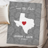 Zuhause Staat Wedding speichern das Datum Texas Fleecedecke