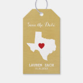 Zuhause Staat Wedding speichern das Datum Texas Geschenkanhänger (Vorderseite)