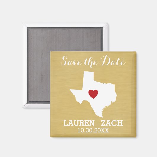 Zuhause Staat Wedding speichern das Datum Texas Magnet (Vorderseite/Rückseite)