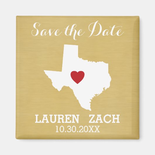 Zuhause Staat Wedding speichern das Datum Texas Magnet (Vorne)