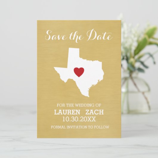 Zuhause Staat Wedding speichern das Datum Texas Save The Date (Stehend Vorderseite)