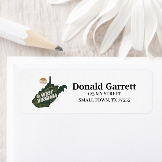 Zuhause Staat West Virginia Retro Farbadresse (Insitu)