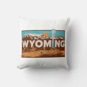 Zuhause Staat Wyoming Retro Color Kissen