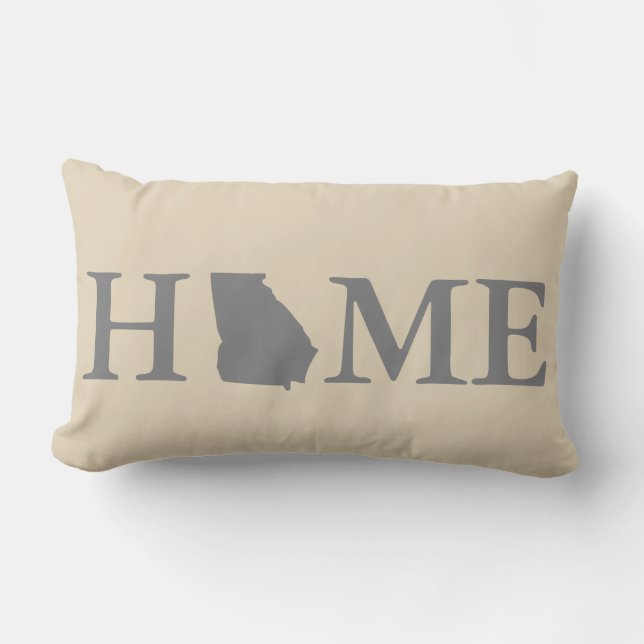 Zuhause-Staats-Georgiagrau u. -creme Lendenkissen (Vorderseite)