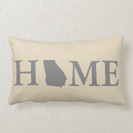 Zuhause-Staats-Georgiagrau u. -creme Lendenkissen