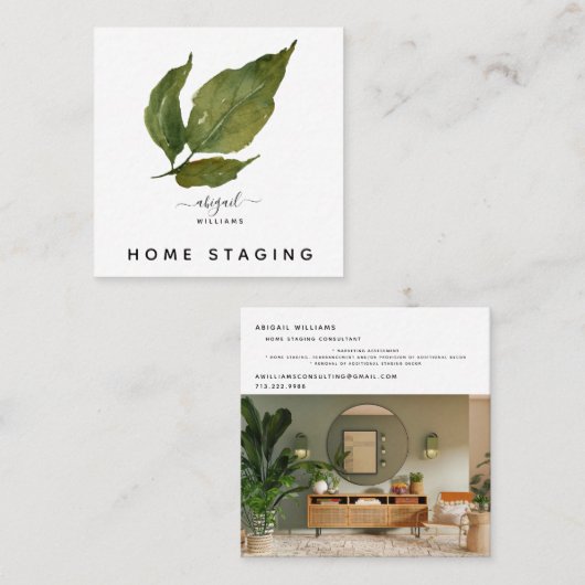 Zuhause-Stationierung des Fotos für benutzerdefini Quadratische Visitenkarte (Vorne/Hinten)