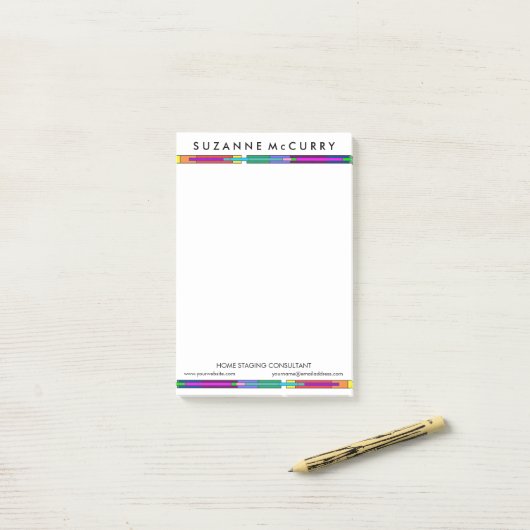 Zuhause-Stationierung von farbigen Hartglas-Geräte Post-it Klebezettel (Auf Schreibtisch)