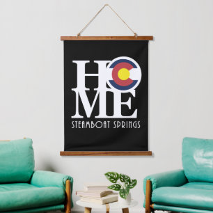 ZUHAUSE Steamboat Springs Colorado Wandteppich Mit Holzrahmen