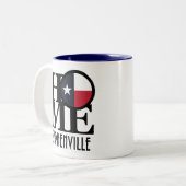 ZUHAUSE Stephenville Texas Zweifarbige Tasse (Vorderseite Links)
