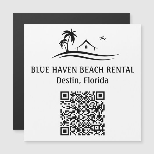 Zuhause STR QR Code Urlaub am Strand Magnetkarte (Vorne/Hinten)