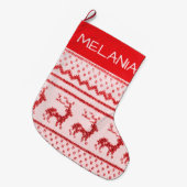 Zuhause strickte Weihnachtsmann-Strumpf Großer Weihnachtsstrumpf (Vorderansicht (hängend))