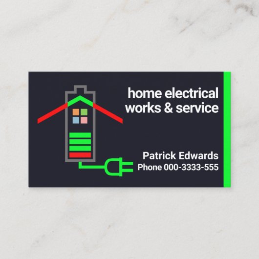 Zuhause-Stromkreis für die elektrische Akkuzelle Visitenkarte (Vorderseite)