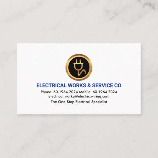 Zuhause-Stromkreisleuchten Visitenkarte (Rückseite)