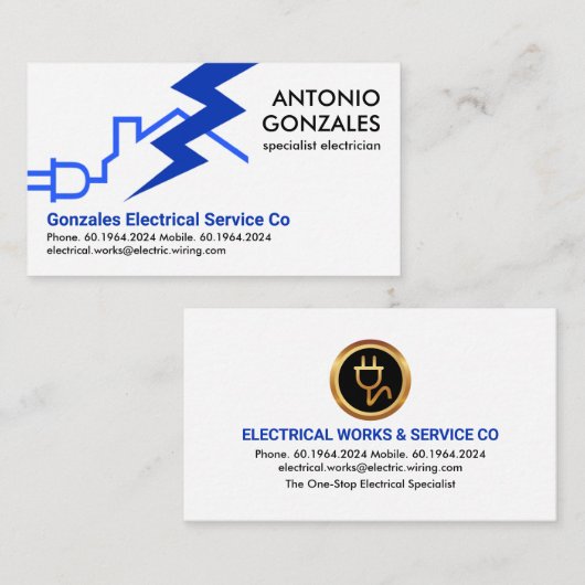 Zuhause-Stromkreisleuchten Visitenkarte (Vorne/Hinten)