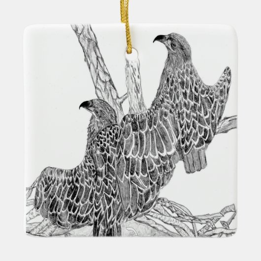 ZUHAUSE STRONGER SWFL NEST BUCH WIRD ZU EINEM GROS KERAMIKORNAMENT (Vorderseite)