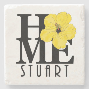 ZUHAUSE Stuart Florida Yellow Hibiskus Steinuntersetzer
