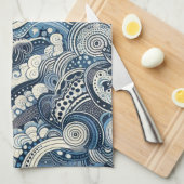 Zuhause Studio Indigo Bloom Geschirrtuch (Viertel Falte)