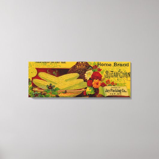 Zuhause Sugar Corn LabelJay, ME Leinwanddruck (Vorderseite)