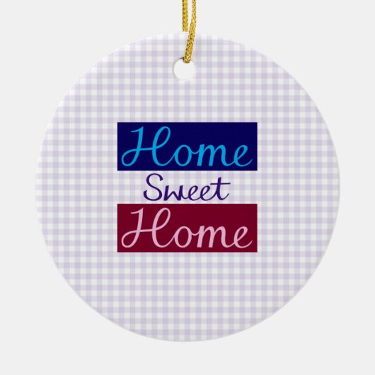 Zuhause-süße Zuhause-Blues, Rot, Rosa, lila, Keramikornament (Vorne)