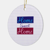 Zuhause-süße Zuhause-Blues, Rot, Rosa, lila, Keramikornament (Links)