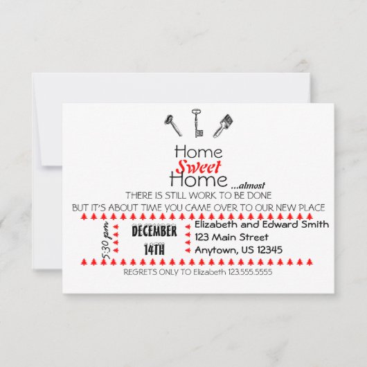 Zuhause-süße Zuhause-Einladung Einladung (Vorderseite)