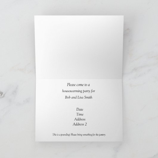 Zuhause-süße Zuhauseeinladungen Einladung (Innenseite)