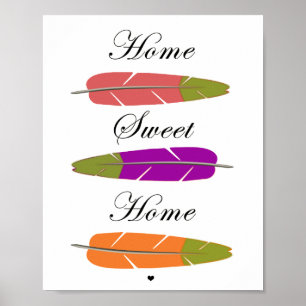 Zuhause Süßes Zuhause-inspirierendes Typografie Poster