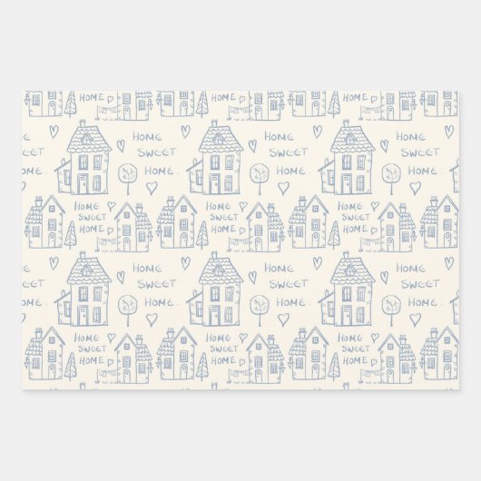 Zuhause Süßes Zuhause-Packpapier Geschenkpapier Set (Vorderseite 2)