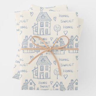 Zuhause Süßes Zuhause-Packpapier Geschenkpapier Set