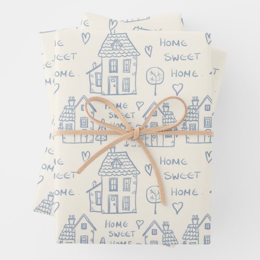 Zuhause Süßes Zuhause-Packpapier Geschenkpapier Set (Beispiel)