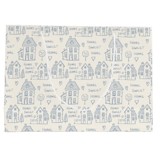 Zuhause Süßes Zuhause-Packpapier Große Geschenktüte (Rückseite)