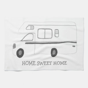 ZUHAUSE SÜßES ZUHAUSE Retro-Camper Wohnmobil RV S/ Geschirrtuch