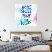 Zuhause Süßes Zuhause, schöne blaue Blume Leinwanddruck (Insitu (Schlafzimmer))