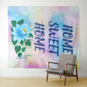 Zuhause Süßes Zuhause, schöne blaue Blume Wandteppich (Beispiel (Horizontal))