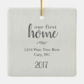 Zuhause-süßes Zuhause unser erstes Zuhause Keramikornament (Rückseite)