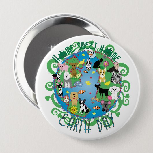 Zuhause-süßes Zuhause-wunderlicher Button (Vorne & Hinten)