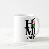 ZUHAUSE Swansea Wales 11oz Kaffeetasse (VorderseiteRechts)