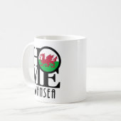 ZUHAUSE Swansea Wales 11oz Kaffeetasse (Vorderseite Links)