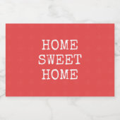 Zuhause Swe-Zuhause-Minimaler Designtext Schaumweinetikett (Einzelnes Label)